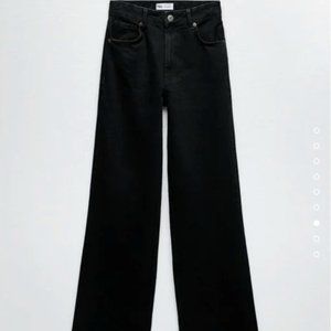 Zara black wide leg, high waisted jeans NWT